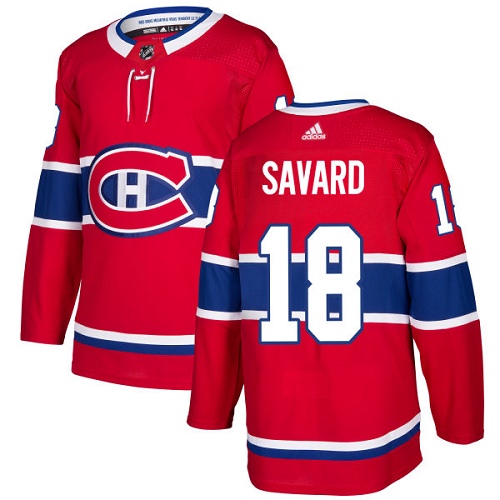 Adidas Men Montreal Canadiens #18 Serge Savard Red Home Authentic Stitched NHL Jersey->montreal canadiens->NHL Jersey